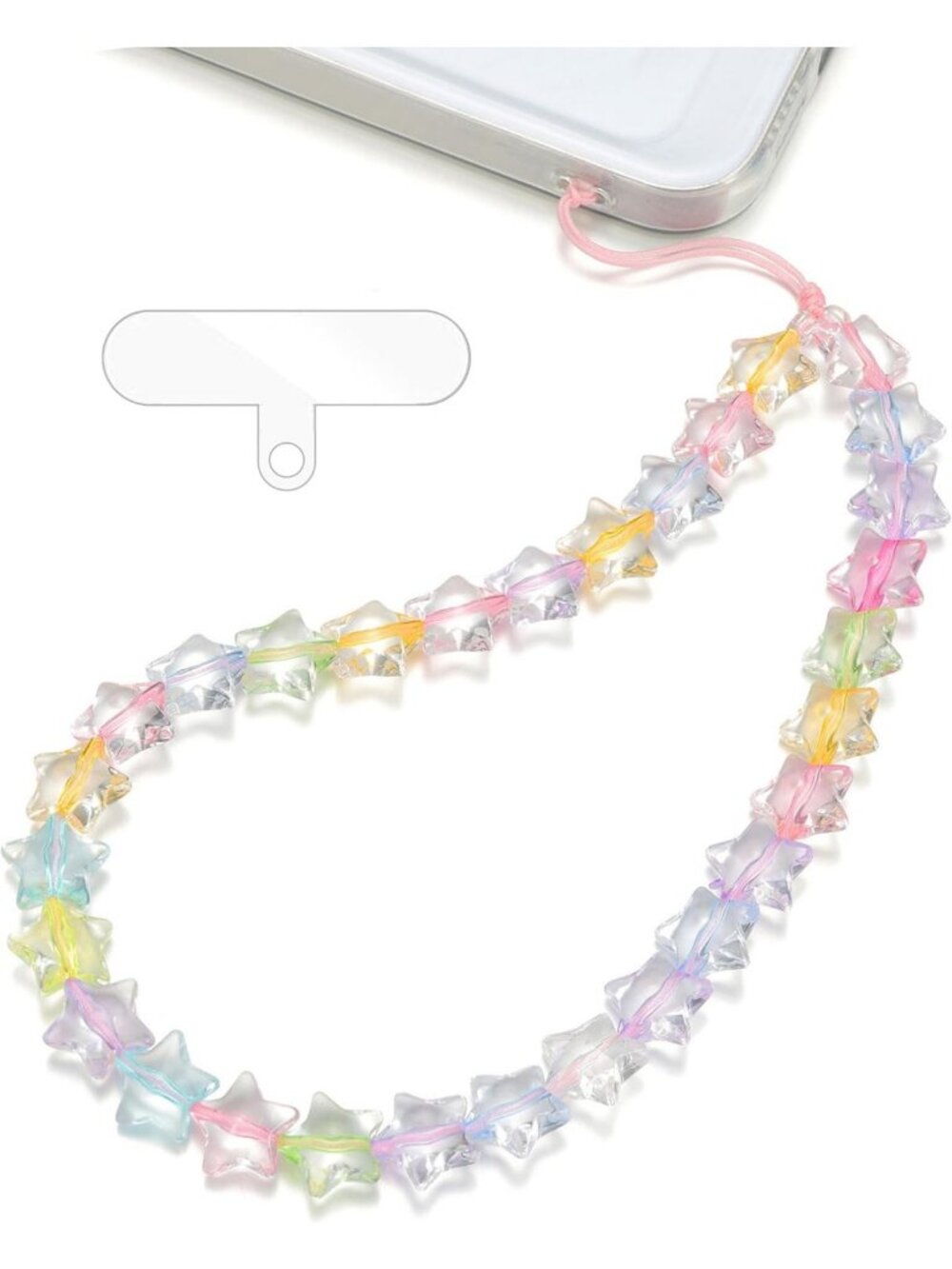 Beaded Star Phone Charm Wrist Strap Lanyard, Anti-Theft Wristlet for iPhone